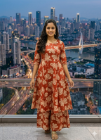 Jaipuri Cotton  A Line  Cotton Palazzo with pocket