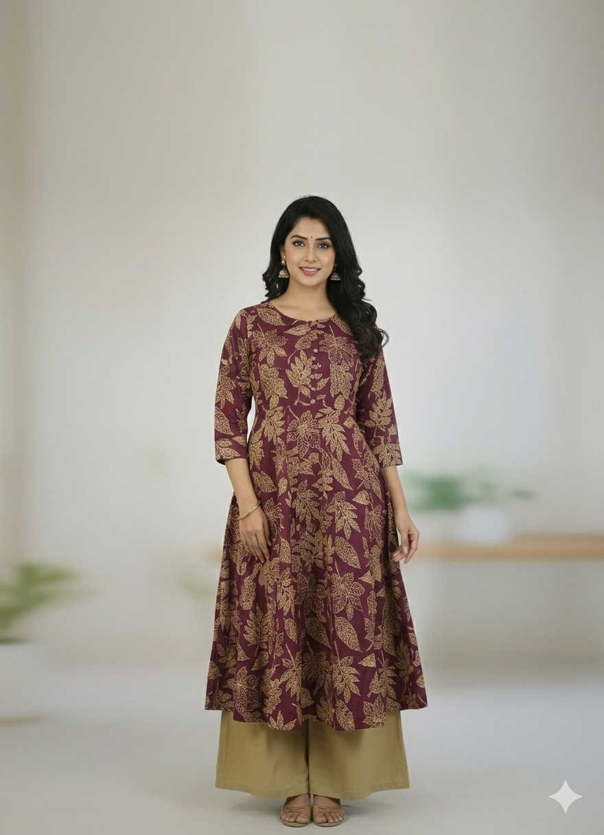 Jaipuri Cotton Kurti Palazoo Set Premium Stitched Style With Pocket For Daily Wear