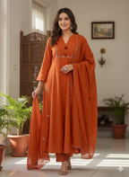 Mul chanderi silk dress
