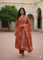 Cotton Dress  Set Premium Stitched