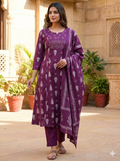 Jaipuri Embroidered Cotton Kurta Set with Pants