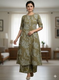 Jaipuri Cotton Kurti Palazoo Set Premium Stitched Style With Pocket For Daily Wear
