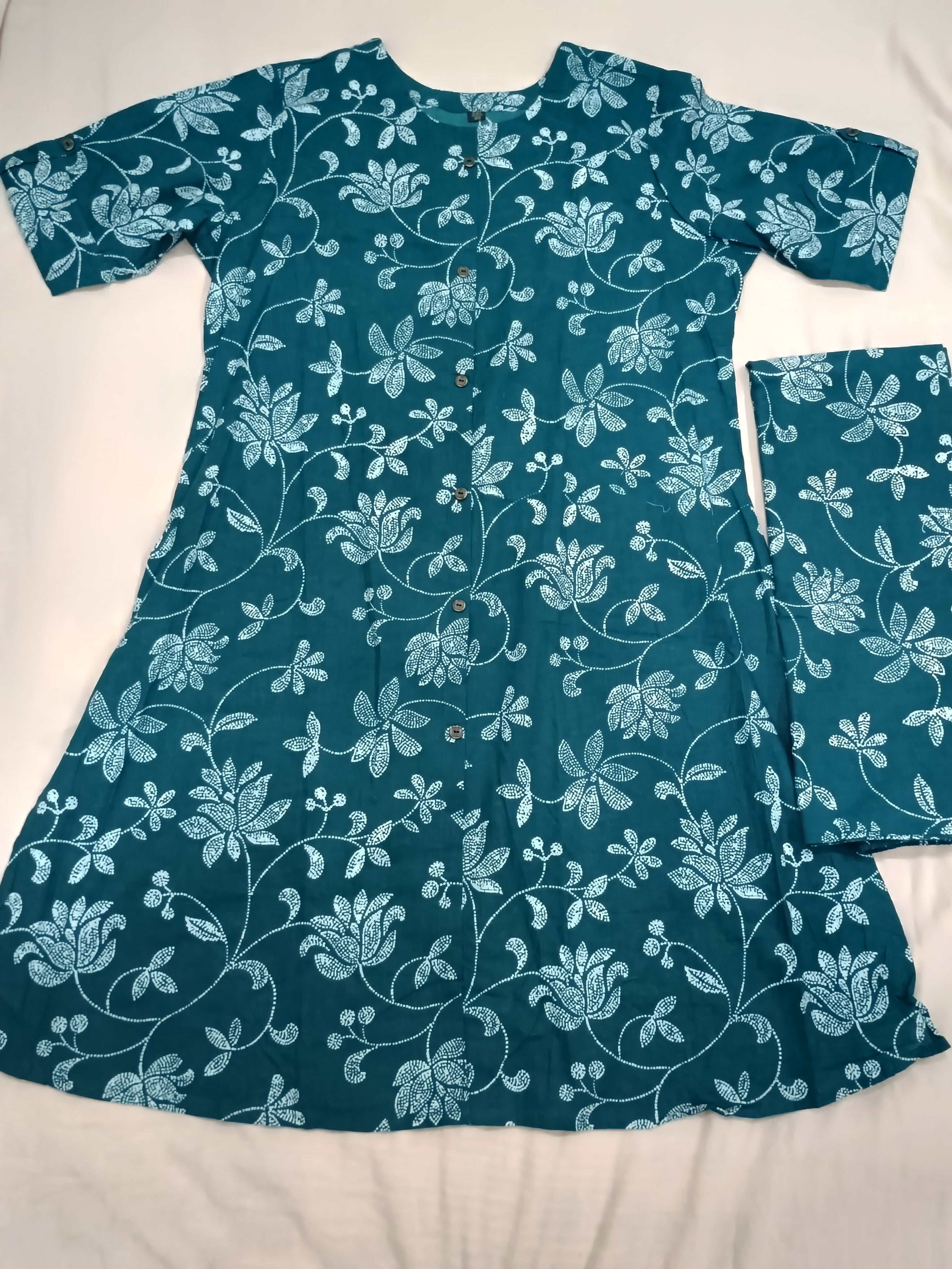 Jaipuri Cotton Kurti Palazoo Set Premium Stitched Style With Pocket For Daily Wear
