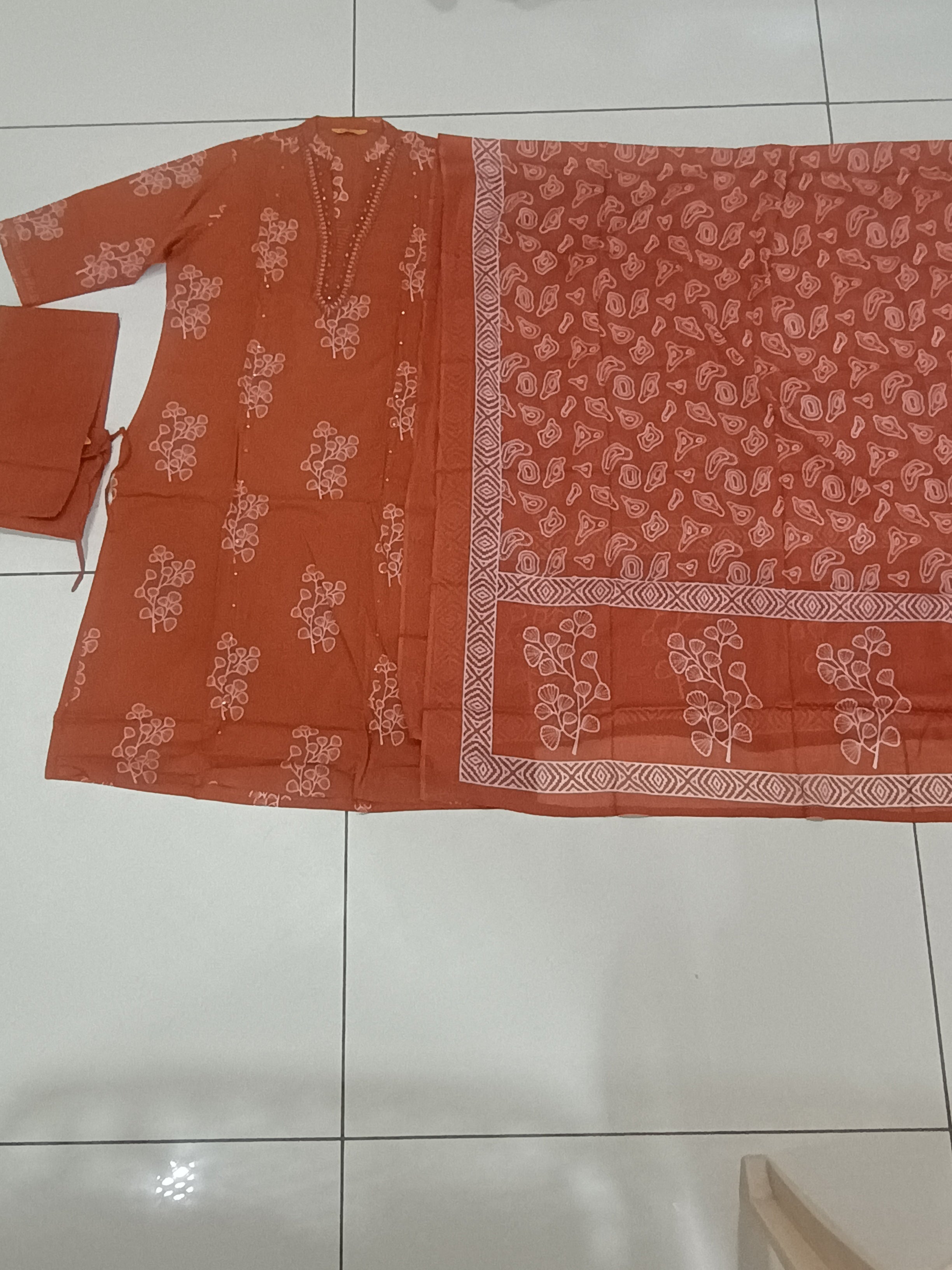 Cotton Dress  Set Premium Stitched