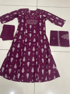 Jaipuri Embroidered Cotton Kurta Set with Pants