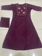 Embroidered  Work A Line  Cotton Palazzo with pocket