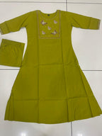 Embroidered  Work A Line  Cotton Palazzo with pocket